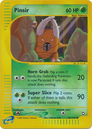 Pinsir - 101/147 - Common - Reverse Holo | Aquapolis