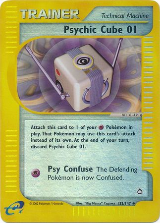 Psychic Cube 01 - 132/147 - Uncommon - Reverse Holo | Aquapolis