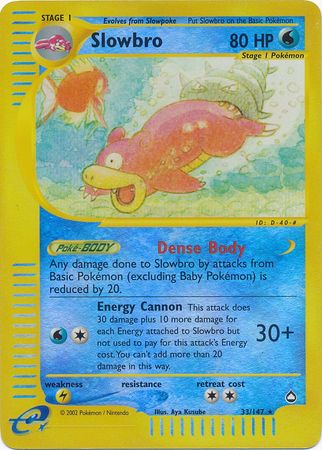 Slowbro - 33/147 - Rare - Reverse Holo | Aquapolis