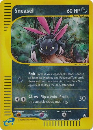 Sneasel - 110/147 - Common - Reverse Holo | Aquapolis