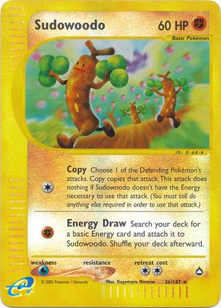 Sudowoodo - 36/147 - Rare - Reverse Holo | Aquapolis