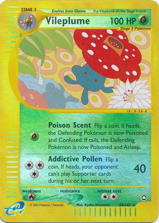 Vileplume - 43/147 - Rare - Reverse Holo | Aquapolis