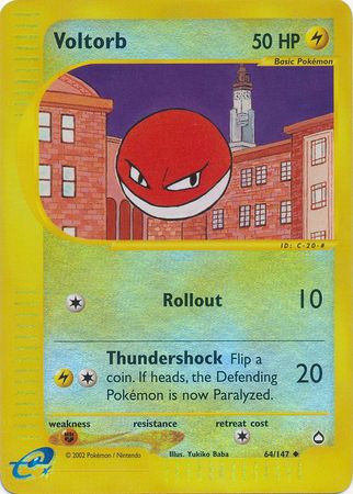 Voltorb - 64/147 - Uncommon - Reverse Holo | Aquapolis