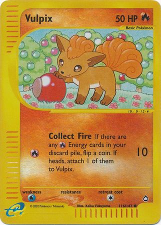 Vulpix - 116/147 - Common - Reverse Holo | Aquapolis