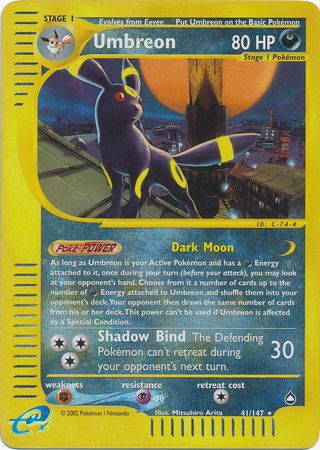 Umbreon - 41/147 - Rare - Reverse Holo | Aquapolis