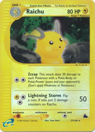 Raichu - 27/144 - Rare - Reverse Holo | Skyridge