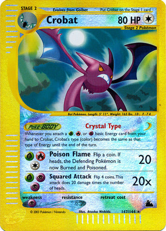 Crobat - 147/144 - Holo Rare - Reverse Holo | Skyridge
