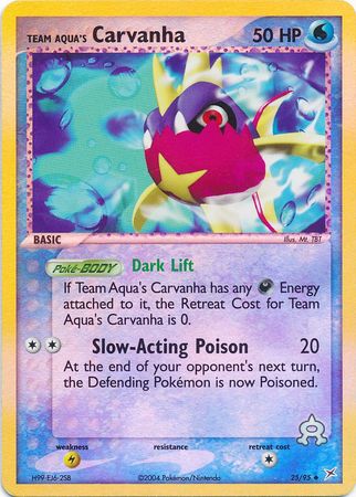 Team Aqua's Carvanha - 25/95 - Reverse | EX Team Magma vs Team Aqua