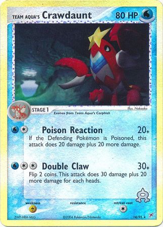 Team Aqua's Crawdaunt - 14/95 - Reverse | EX Team Magma vs Team Aqua