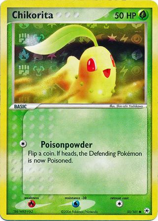 Chikorita - 55/101 - Common - Reverse Holo | EX Hidden Legends