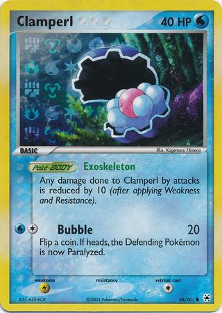 Clamperl - 58/101 - Common - Reverse Holo | EX Hidden Legends