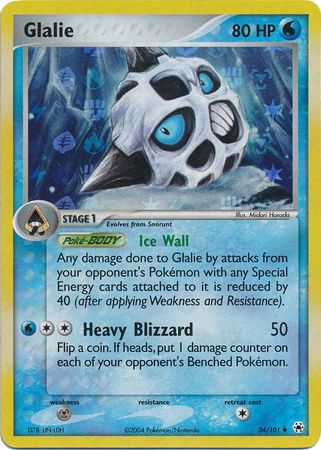 Glalie - 34/101 - Uncommon - Reverse Holo | EX Hidden Legends