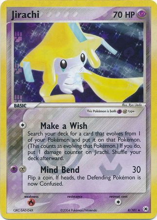 Jirachi - 8/101 - Holo Rare - Reverse Holo | EX Hidden Legends