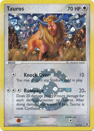 Tauros - 16/112 - Holo Rare - Reverse Holo | EX FireRed & LeafGreen