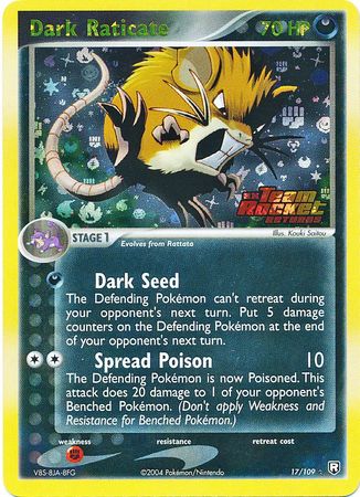 Dark Raticate - 17/109 - Rare - Reverse Holo | EX Team Rocket Returns