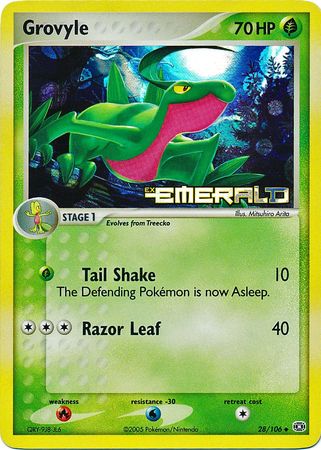 Grovyle - 28/106 - Uncommon - Reverse Holo | EX Emerald
