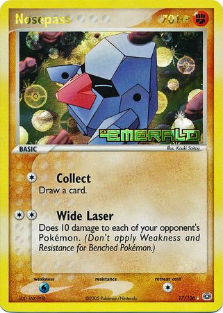 Nosepass - 17/106 - Rare - Reverse Holo | EX Emerald