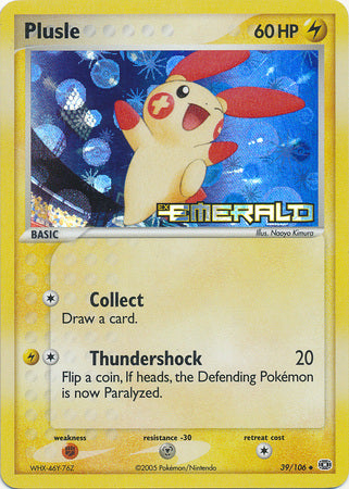 Plusle - 39/106 - Uncommon - Reverse Holo | EX Emerald