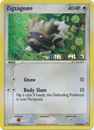 Zigzagoon - 74/106 - Common - Reverse Holo | EX Emerald