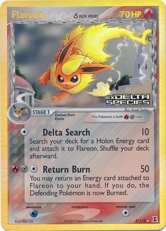 Flareon (Delta) - 5/113 - Holo Rare - Reverse Holo | EX Delta Species