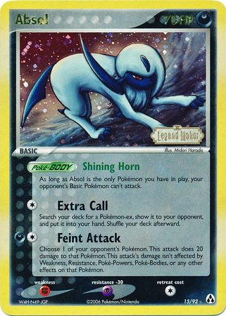 Absol - 15/92 - Rare - Reverse Holo | EX Legend Maker