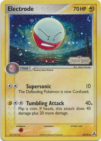 Electrode - 32/92 - Uncommon - Reverse Holo | EX Legend Maker
