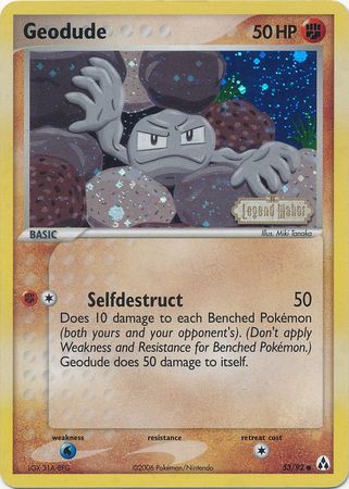 Geodude - 53/92 - Common - Reverse Holo | EX Legend Maker