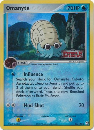 Omanyte - 56/108 - Common - Reverse Holo | EX Power Keepers