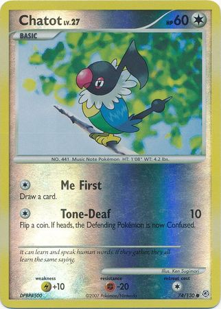 Chatot - 74/130 - Common - Reverse Holo | Diamond and Pearl