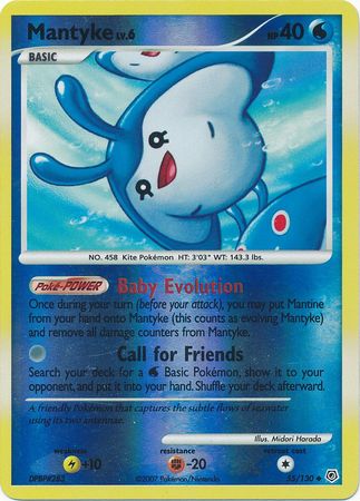 Mantyke - 55/130 - Uncommon - Reverse Holo | Diamond and Pearl