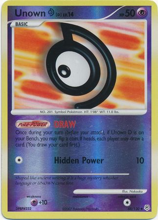 Unown D - 68/130 - Uncommon - Reverse Holo | Diamond and Pearl