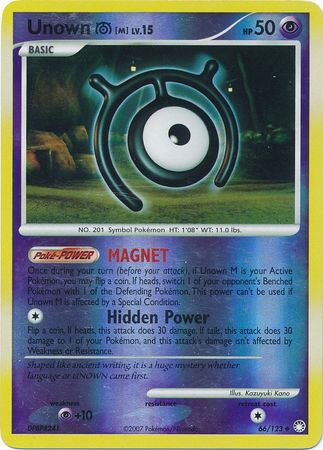 Unown M - 66/123 - Uncommon - Reverse Holo | Mysterious Treasures