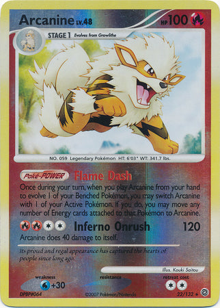 Arcanine - 22/132 - Rare - Reverse Holo | Secret Wonders