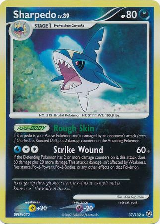 Sharpedo - 37/132 - Rare - Reverse Holo | Secret Wonders