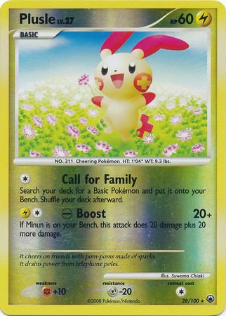 Plusle - 28/100 - Rare - Reverse Holo | Majestic Dawn