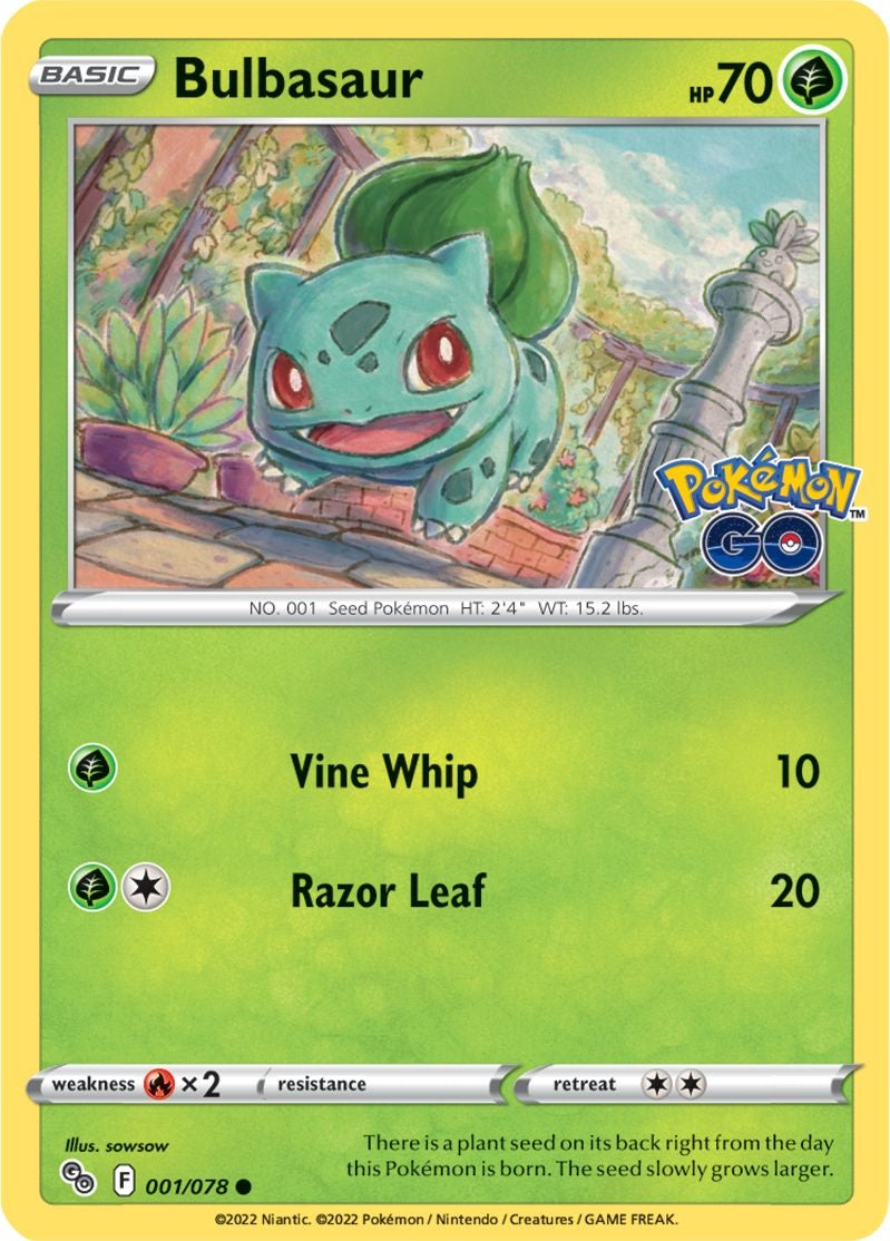 Bulbasaur - 001/078 - Common - Reverse Holo | Pokemon Go