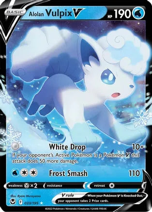 Alolan Vulpix V - 033/195 - Ultra Rare | SWSH - Silver Tempest