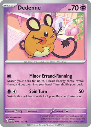 Dedenne - 036/091 - Common - Reverse Holo | SV - Paldean Fates