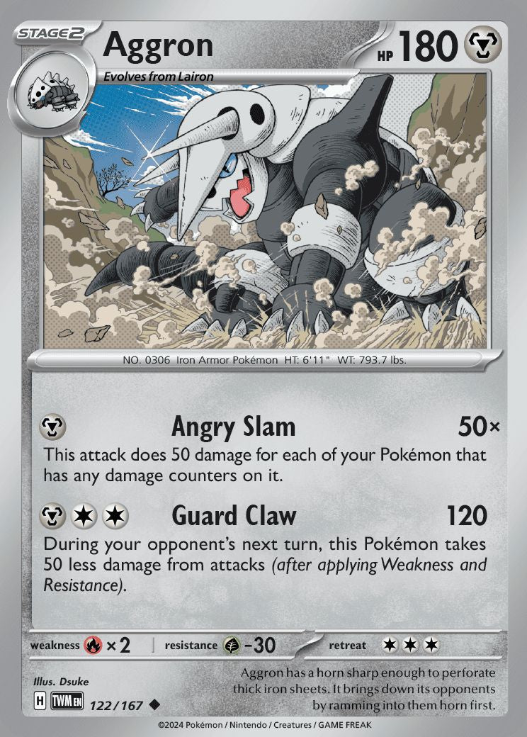 Aggron - 122/167 - Uncommon - Reverse Holo | SV - Twilight Masquerade