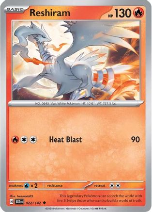 Reshiram - 022/142 - Uncommon - Reverse Holo | SV - Stellar Crown