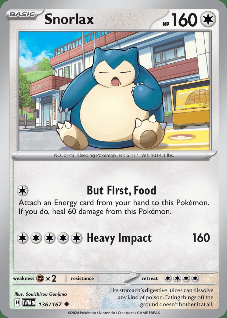Snorlax - 136/167 - Reverse Holo | SV - Twilight Masquerade