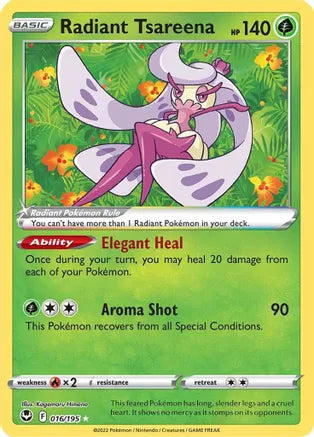 Radiant Tsareena - 016/195 - Radiant Rare | SWSH - Silver Tempest