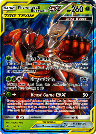 Pheromosa & Buzzwole Tag Team GX - 1/214 | SM -  Unbroken Bonds