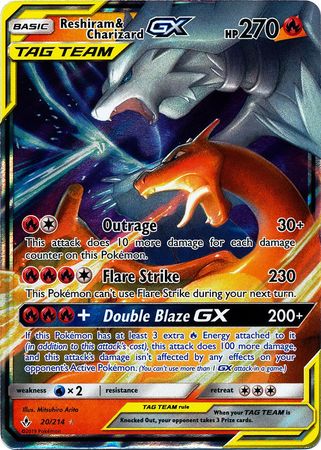 Reshiram & Charizard Tag Team GX - 20/214 | SM -  Unbroken Bonds