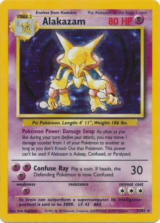 Alakazam - 1/102 - Holo Rare - Unlimited Edition | Base Set