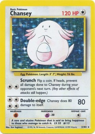 Chansey - 3/102 - Holo Rare - Unlimited Edition | Base Set