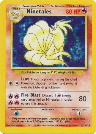 Ninetales - 12/102 - Holo Rare - Unlimited Edition | Base Set