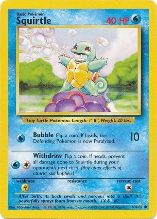 Squirtle - 63/102 - Common - Unlimited Edition | Base Set