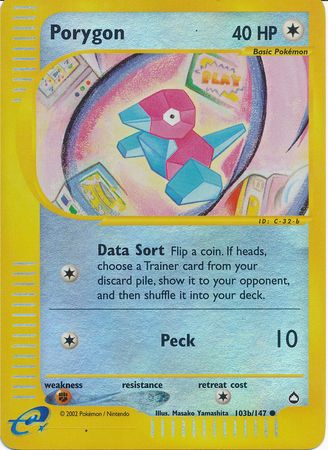 Porygon - 103b/147 - Common - Reverse Holo | Aquapolis