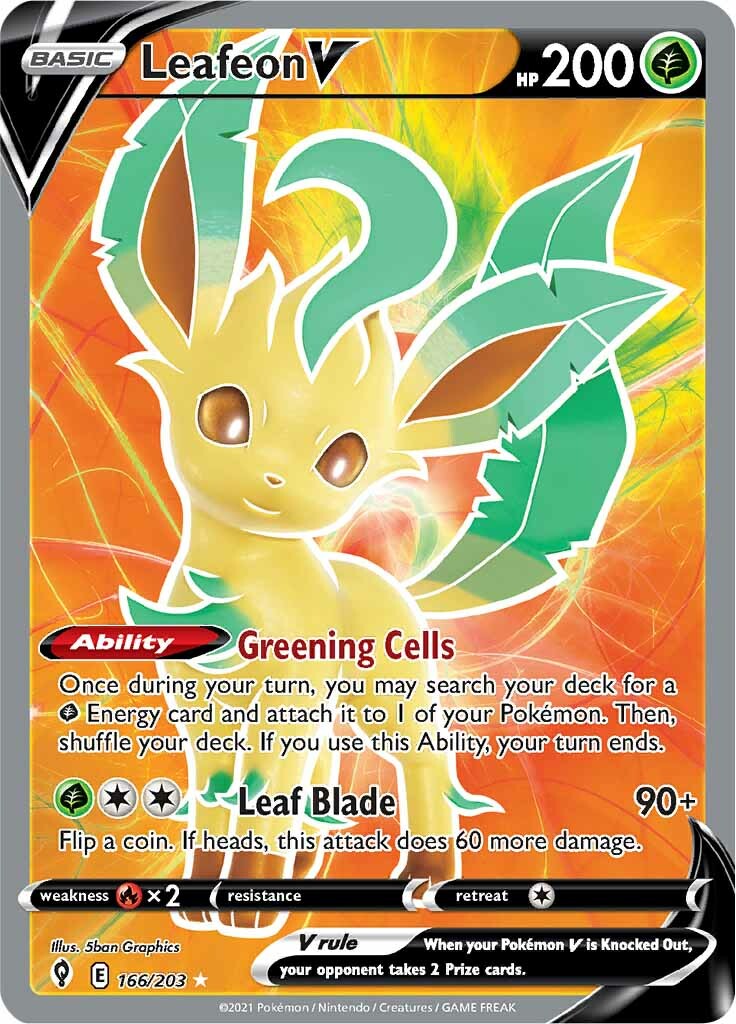 Leafeon V - 166/203 - Full Art Ultra Rare | SWSH - Evolving Skies